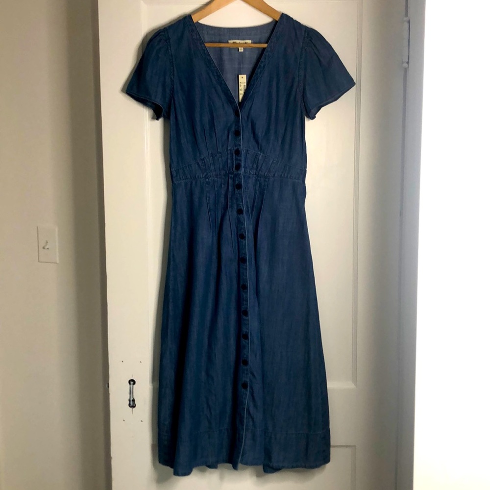 Madewell chambray midi dress size 4 NWT